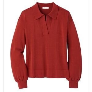 Peter Millar Women's Garnet Goldie Silk Blend Collared Sweater NWT Size Large